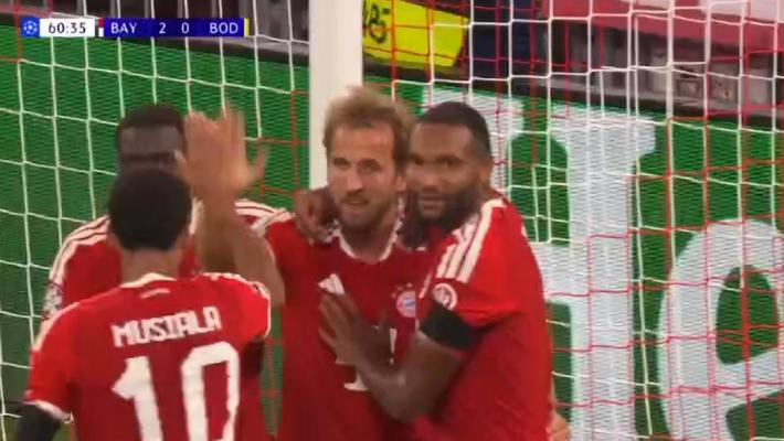 [进球视频] 拜仁再下一城！奥利塞定位球传中助攻，凯恩门前头槌破门