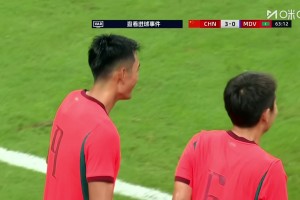 [进球视频]12分钟戴帽！王子铭禁区抢点破门，国足3-0领先马尔代夫